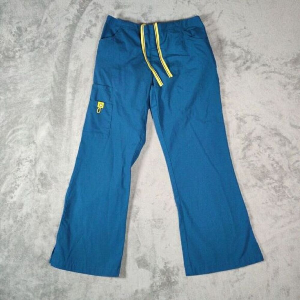 Wonderwink‎ Scrub Pants Women XS Blue Cargo Performance Workwear